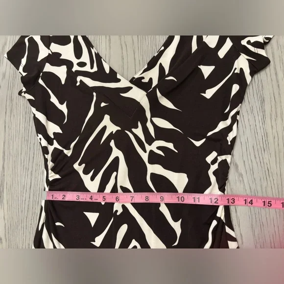 Diane Von Furstenberg Vintage Brown & Ivory Silk Abstract Dress Size 8. - Picture 9 of 10